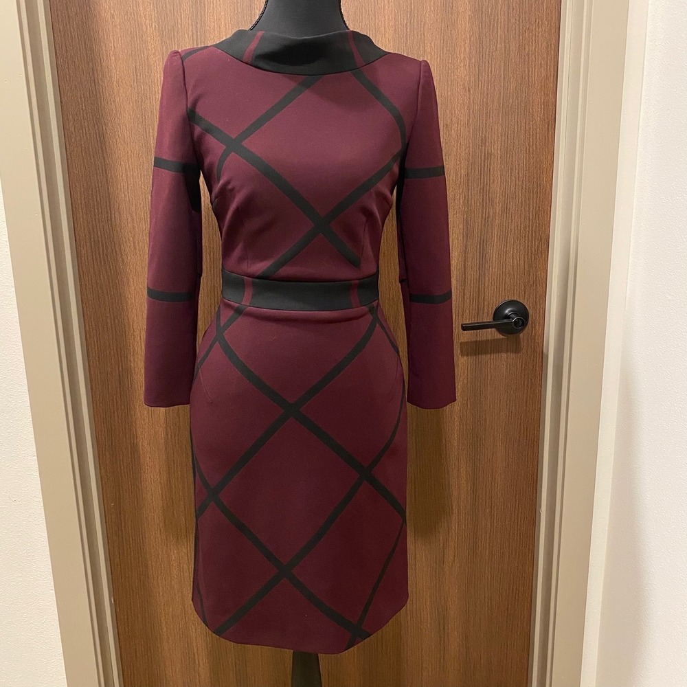 Karen Millen Windowpane Check-Pattern Shift Mini … - image 3